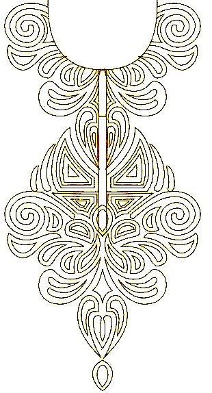 Контурный узор в восточном стиле (На блузку) - монохром - оригинал