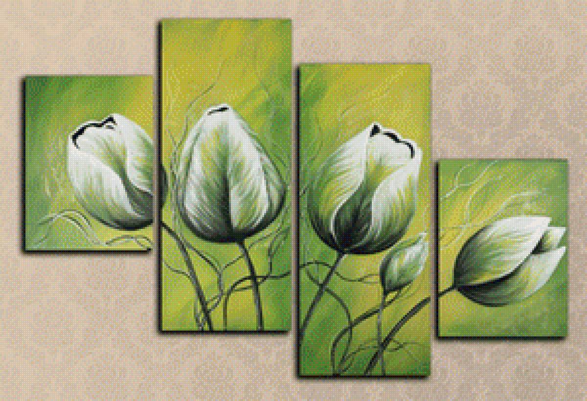 модульная-цветы на зелени - предпросмотр