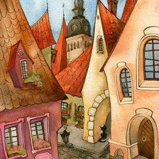 Схема вышивки «городок»