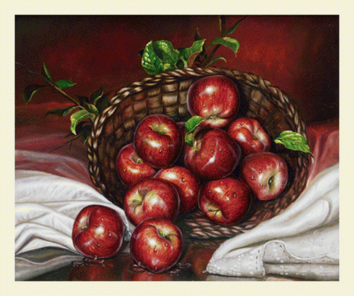 №2047006 - натюрморт, фрукты, яблоки - предпросмотр