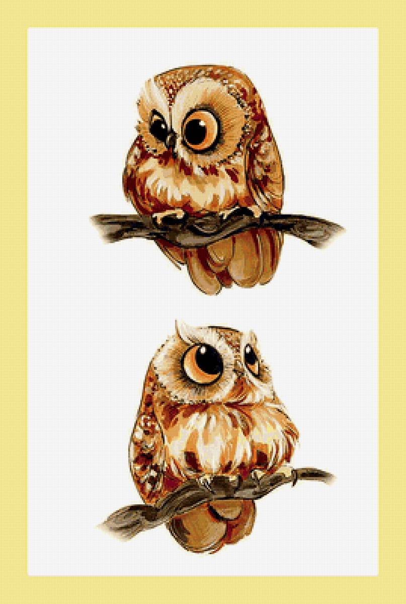 Серия "Птицы". Совушки - птицы, совы, фауна - предпросмотр