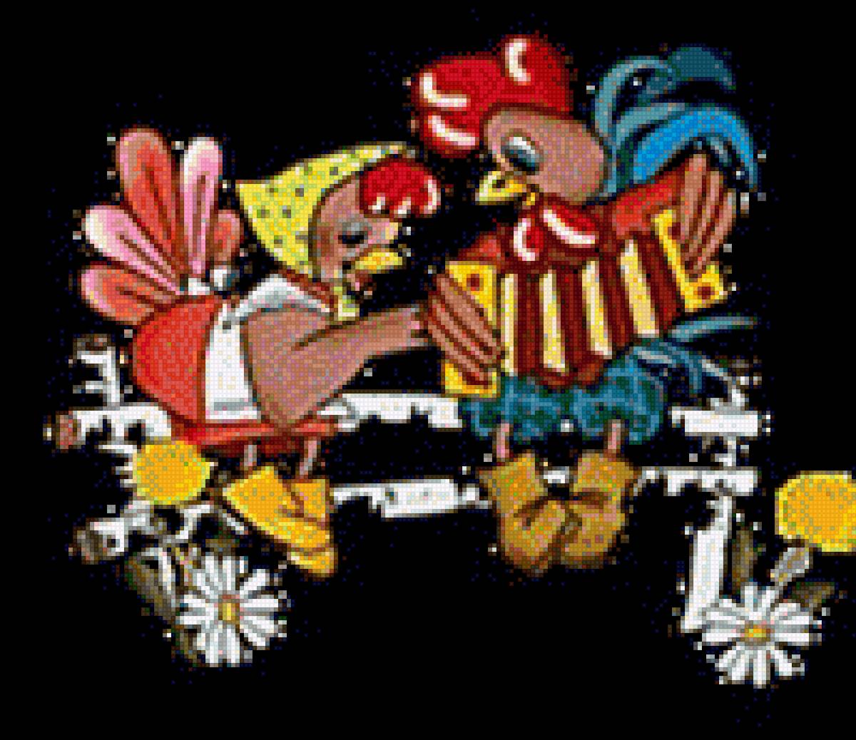 Петух - петух, курочка, птица, картинка - предпросмотр