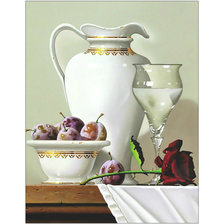 Схема вышивки «Натюрморт со сливами.»