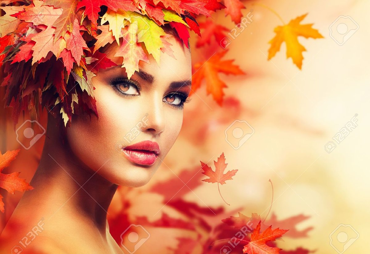 Девушка и осень - лучи, образ, природа, картина, красота, женщина, девушка - оригинал