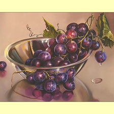 Оригинал схемы вышивки «Натюрморт с виноградом.» (№2047965)