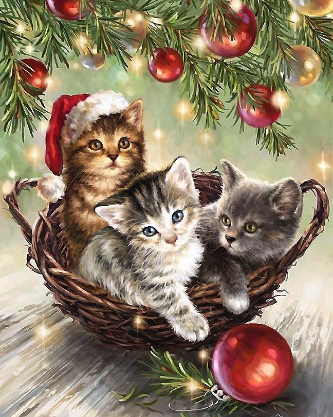 котята - котята, праздник, корзина - оригинал