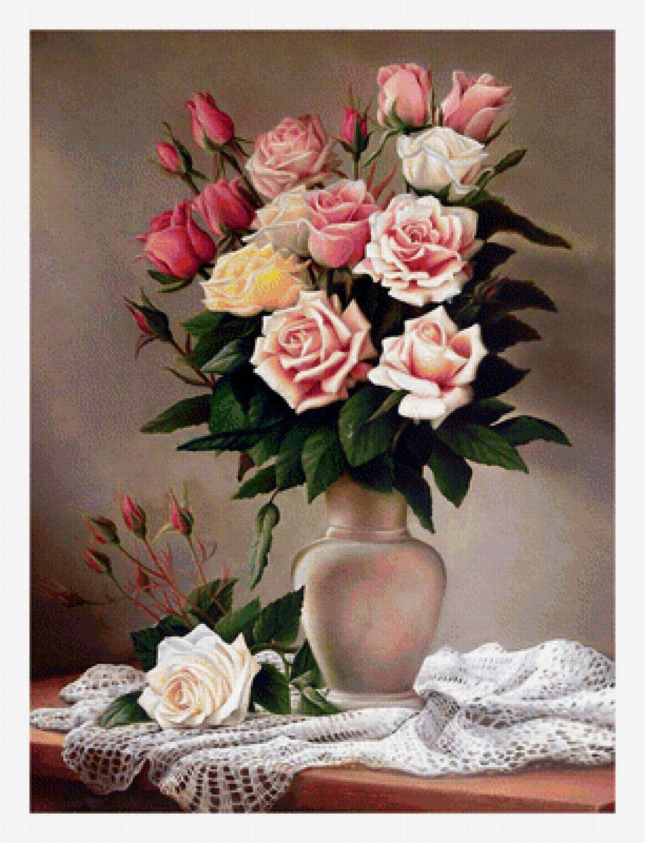 букет - букет, натюрморт, розы - предпросмотр