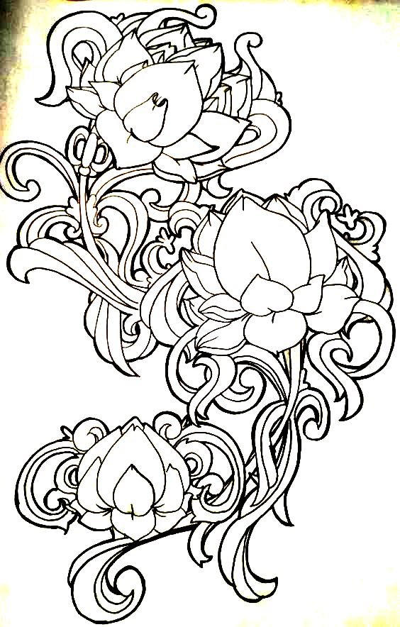 Лотосы - монохром - оригинал