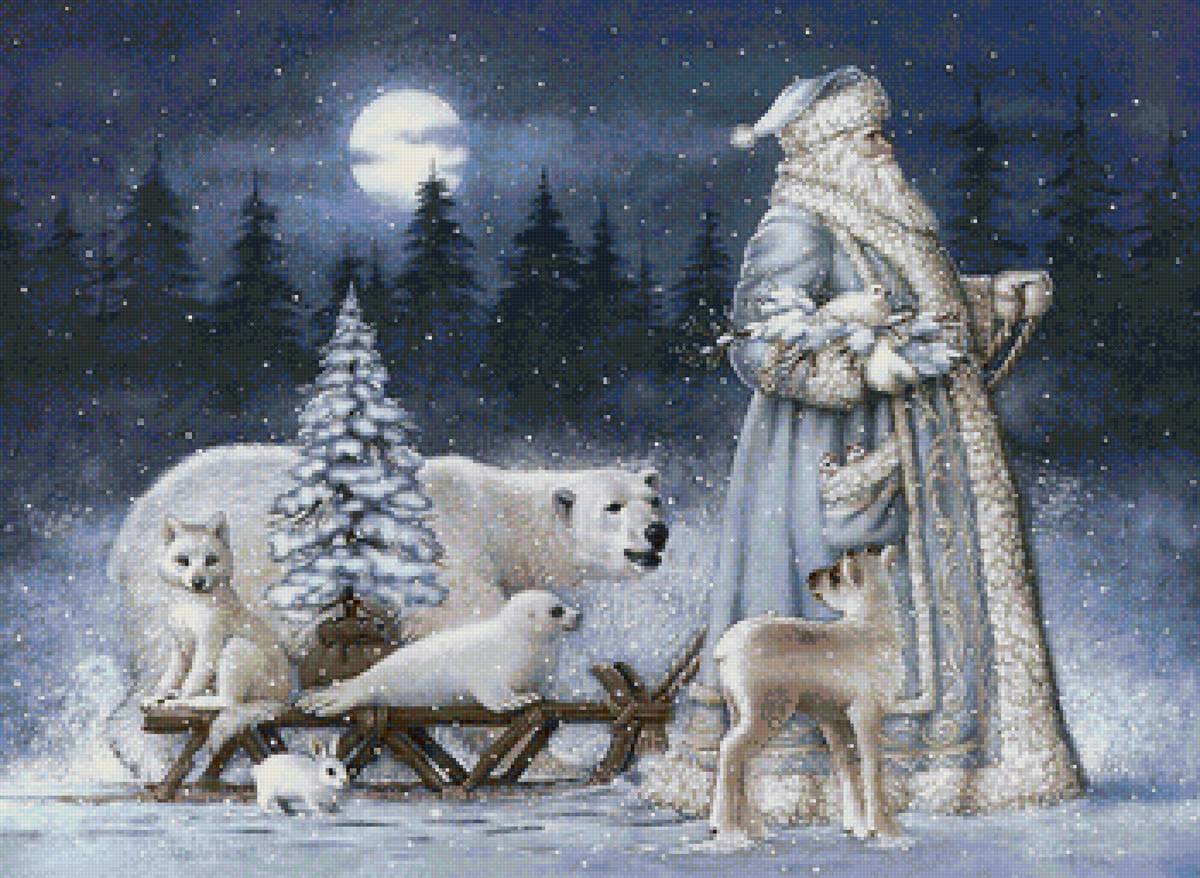 Дед Мороз и полярные зверушки - предпросмотр