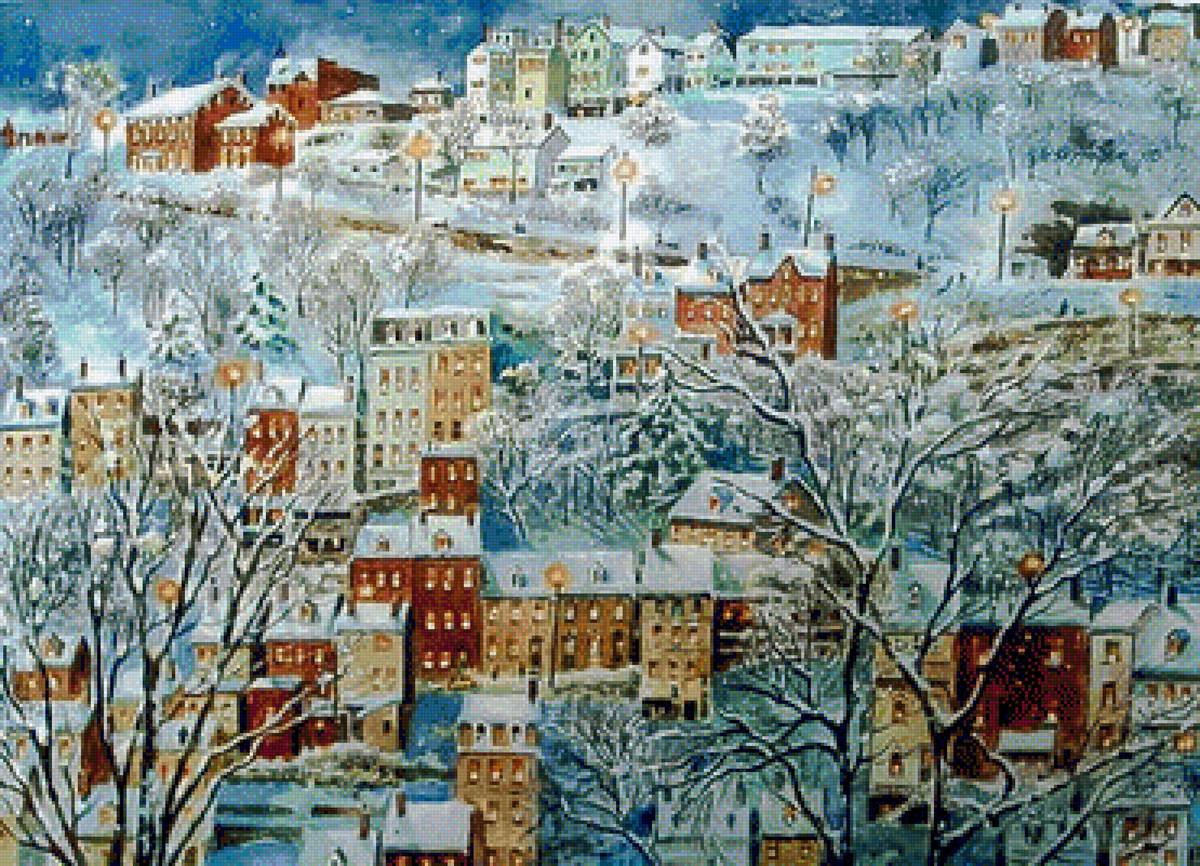 One Wintry Night. - jess hager paintings.snowscapes. - предпросмотр