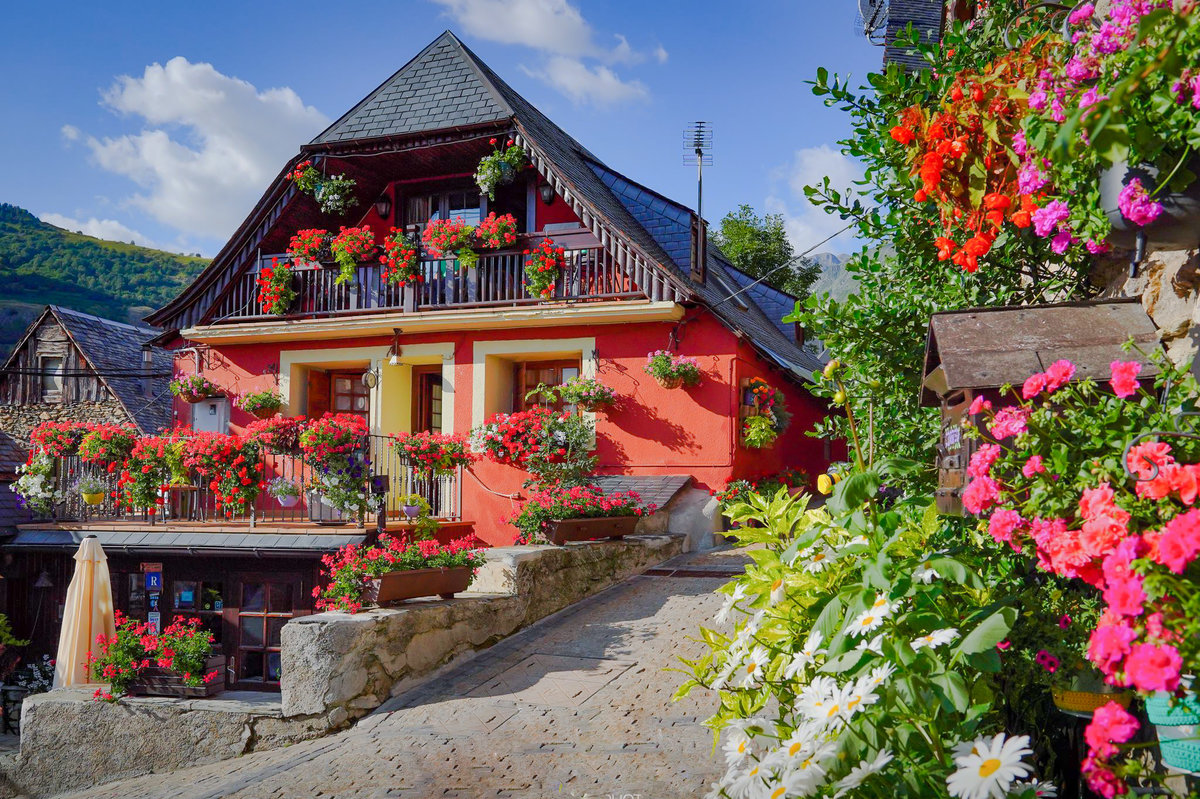 Bagergue-Vall D'Aran-Catalonia. - cityscapes.flowers and gardens. - оригинал