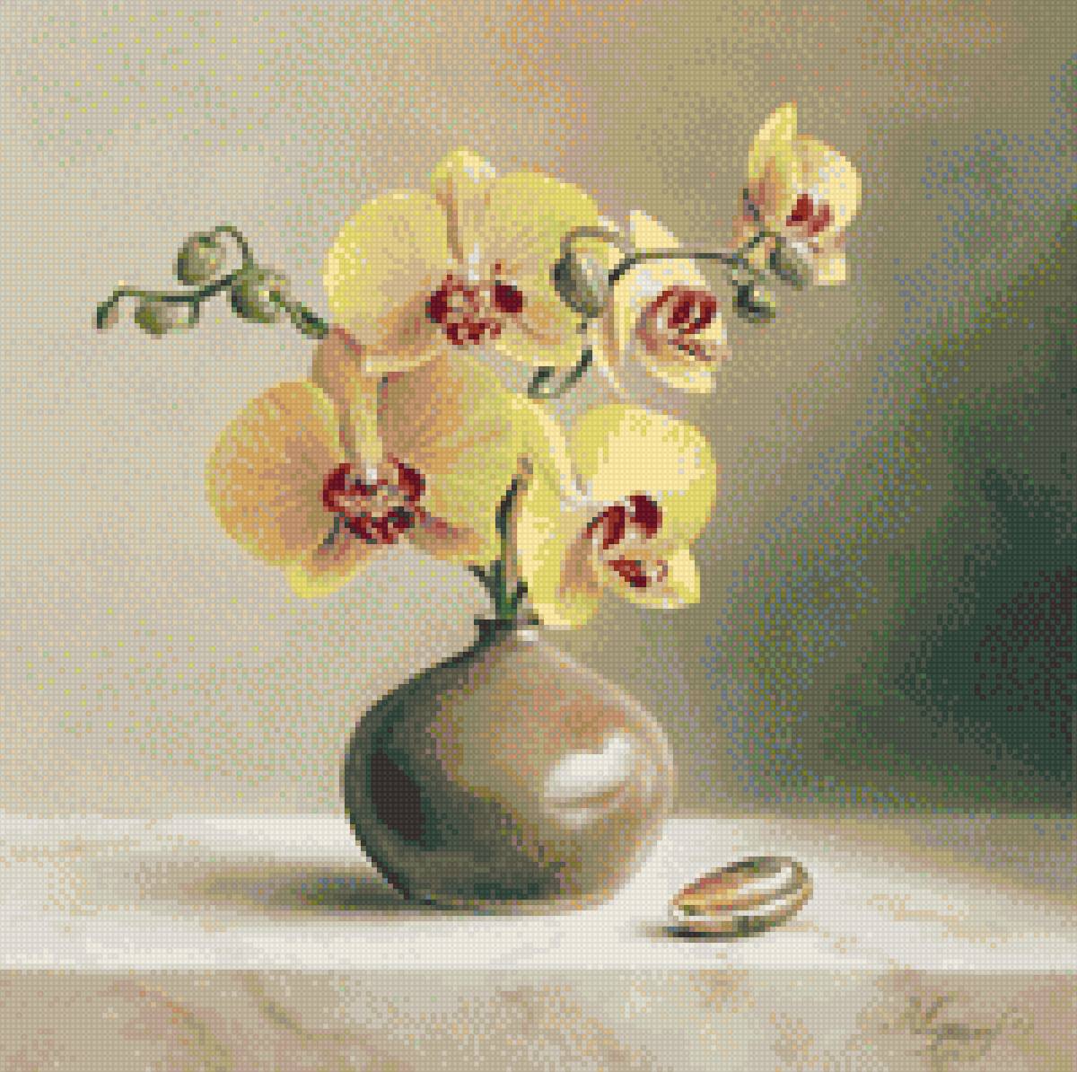 Орхидея - цветы, ваза, орхидея - предпросмотр