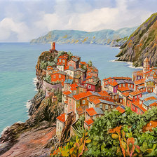 Схема вышивки «Afternoon in Bellagio or rather in Vernazza»