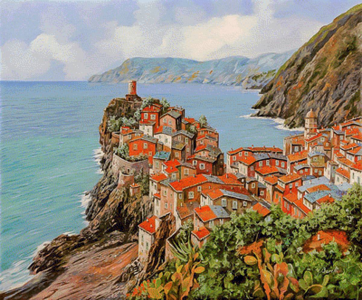 Afternoon in Bellagio or rather in Vernazza - guido borelli painter.seascapes. - предпросмотр