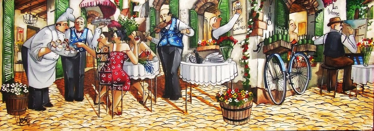 Утренняя беседа - люди, утро, кафе - оригинал