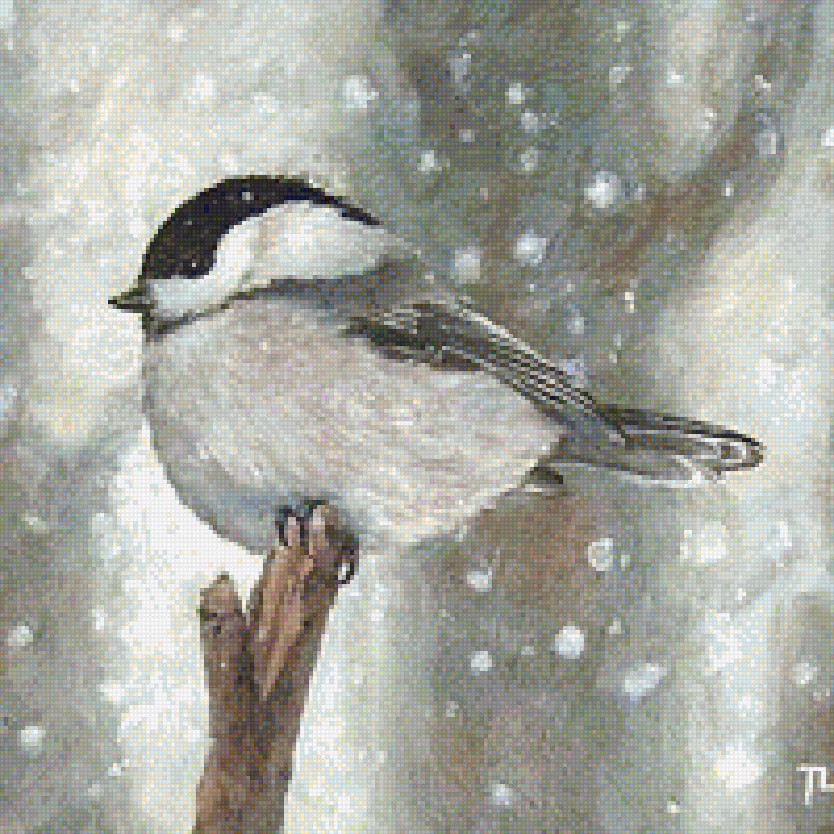 Птицы на ветке - картина, птицы, ветка - предпросмотр