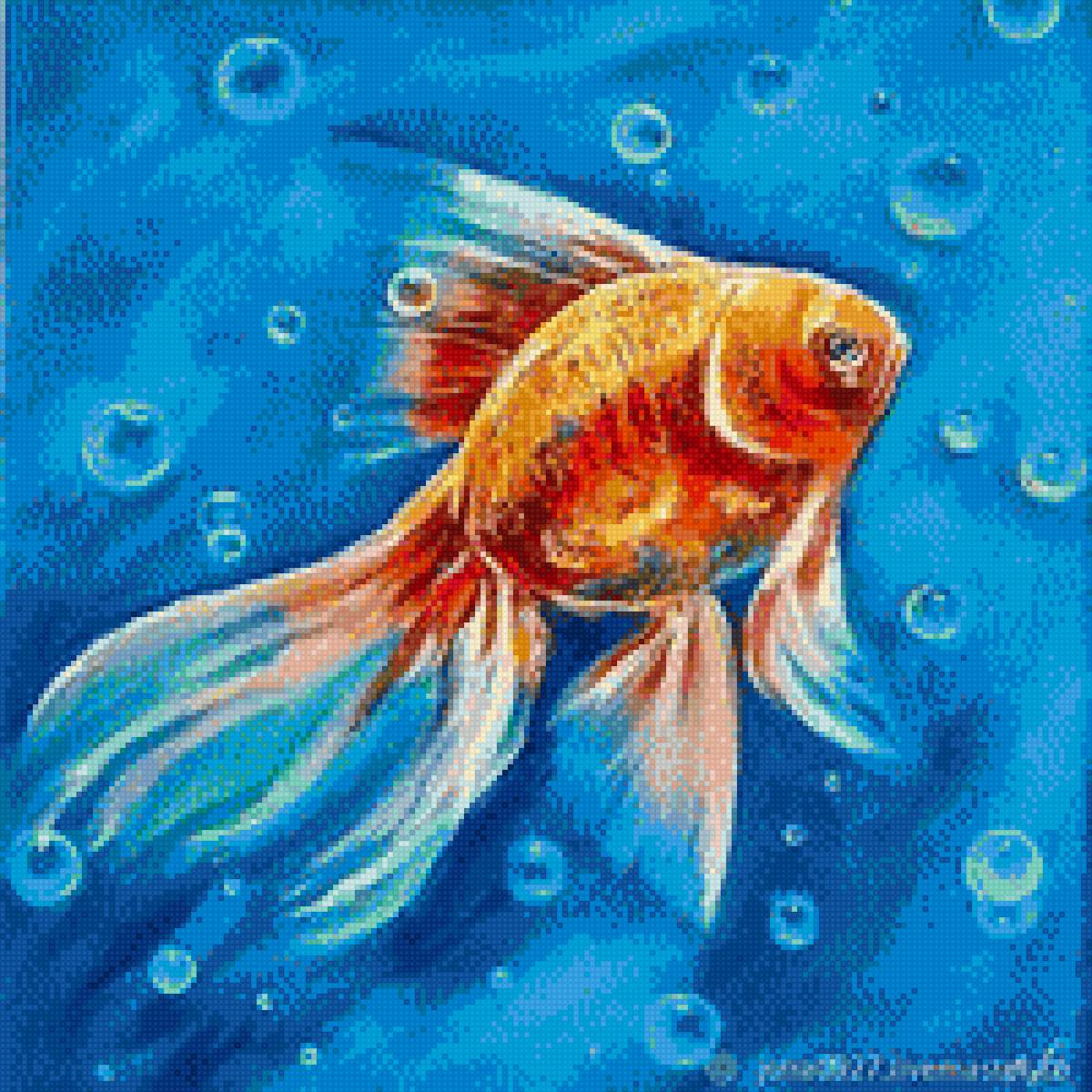 Золотая рыбка - детское, рыбка, золотая рыбка, картинка, морское - предпросмотр