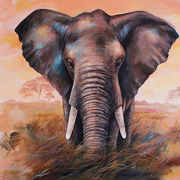 Слон - животное, картина, слон, арт - оригинал