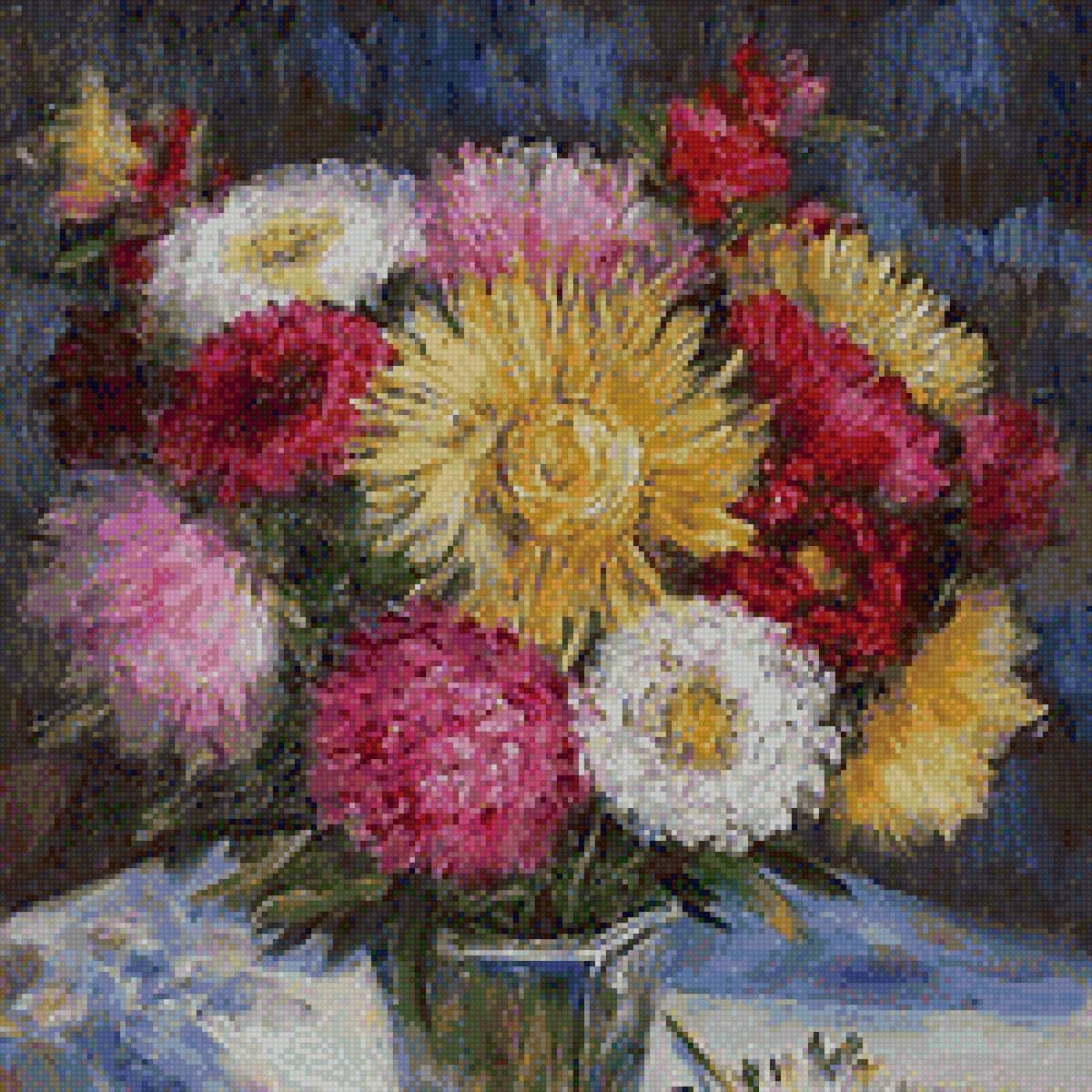 Астры - букет, астры, цветы, осень - предпросмотр