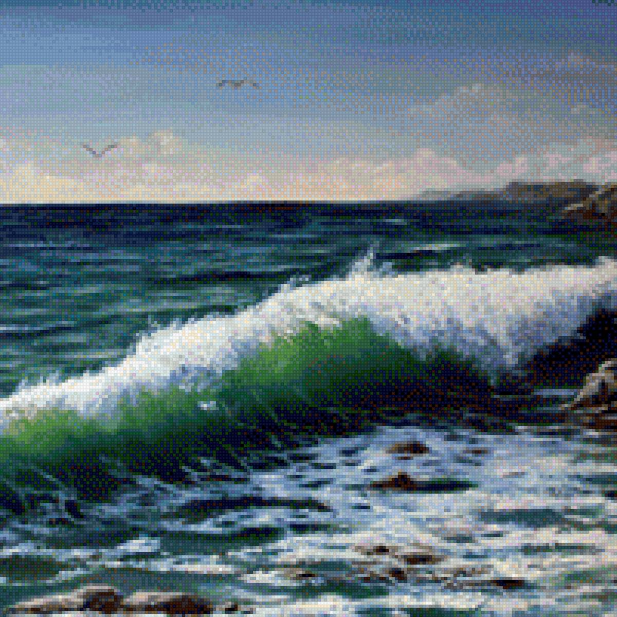 Прибрежная волна - море, природа, волна, пейзаж, берег - предпросмотр