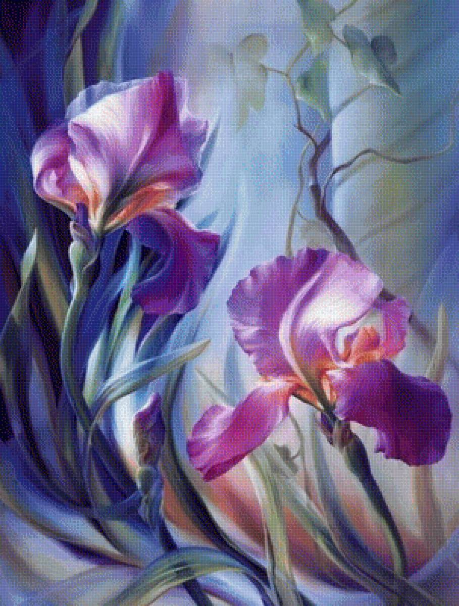 Ирисы - рисунок, цветы, ирис - предпросмотр