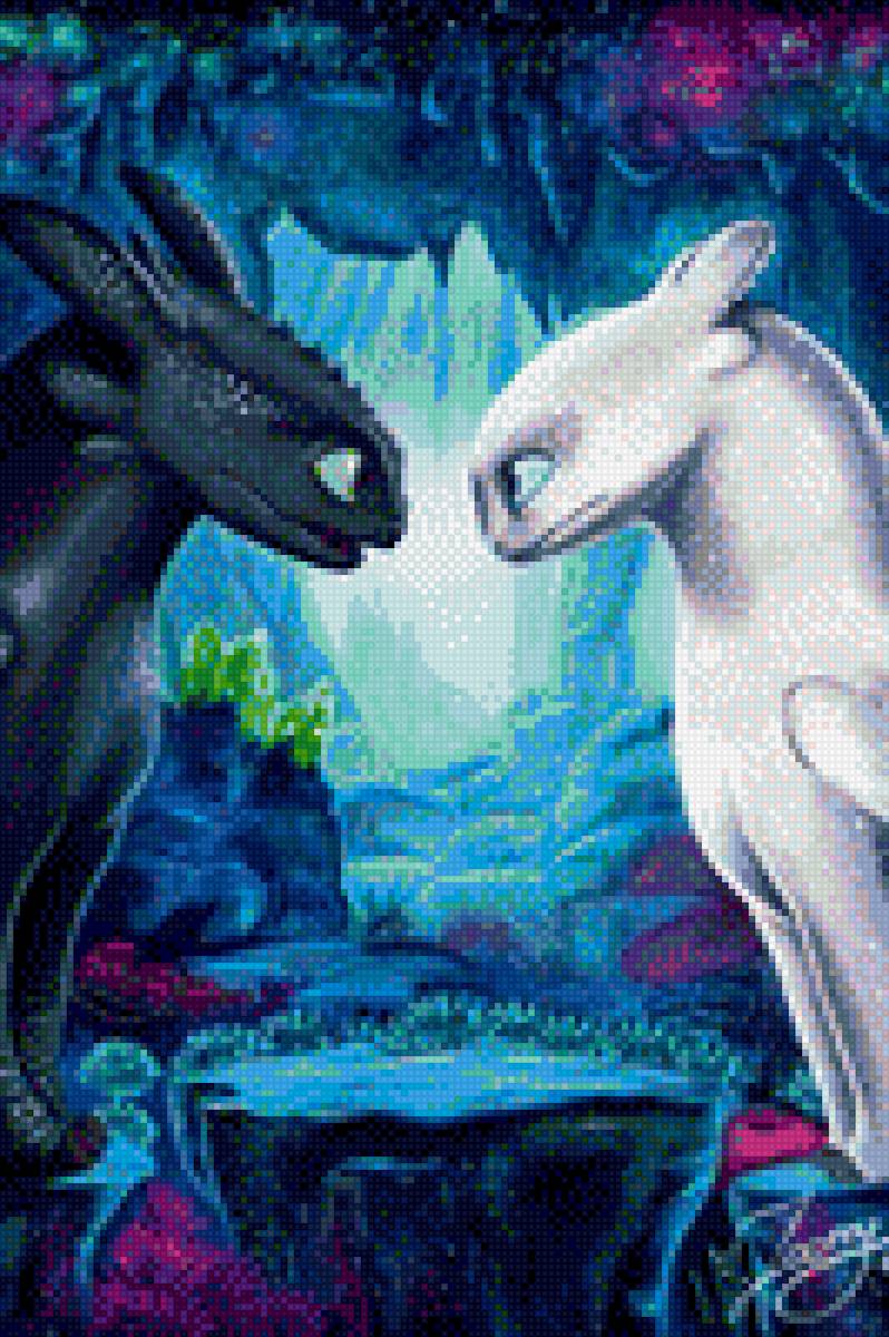 как приручить дракона - дракон, как приручить дракона, любоовь, вышивка, дисней - предпросмотр