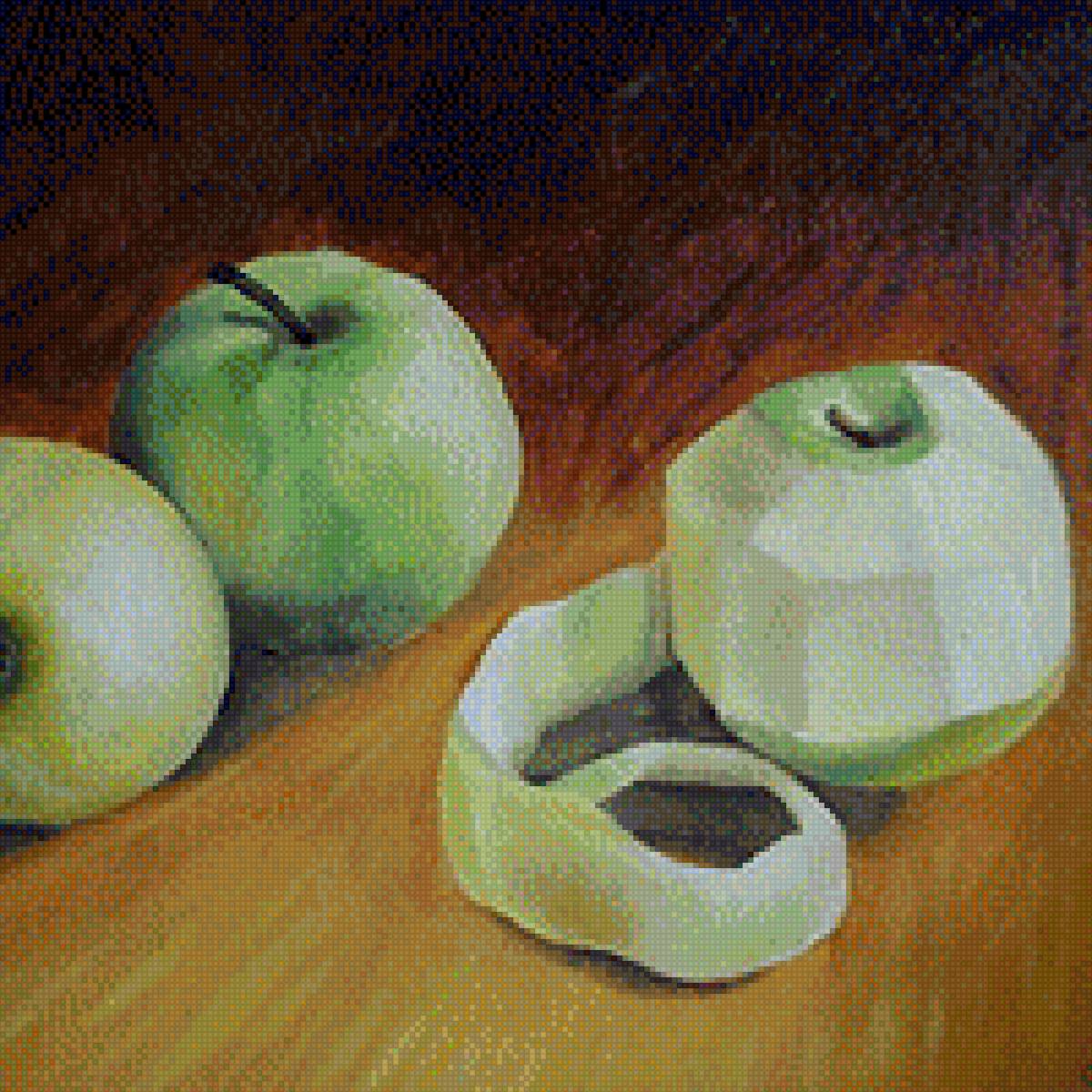 Яблоки - стол, яблоки, натюрморт - предпросмотр
