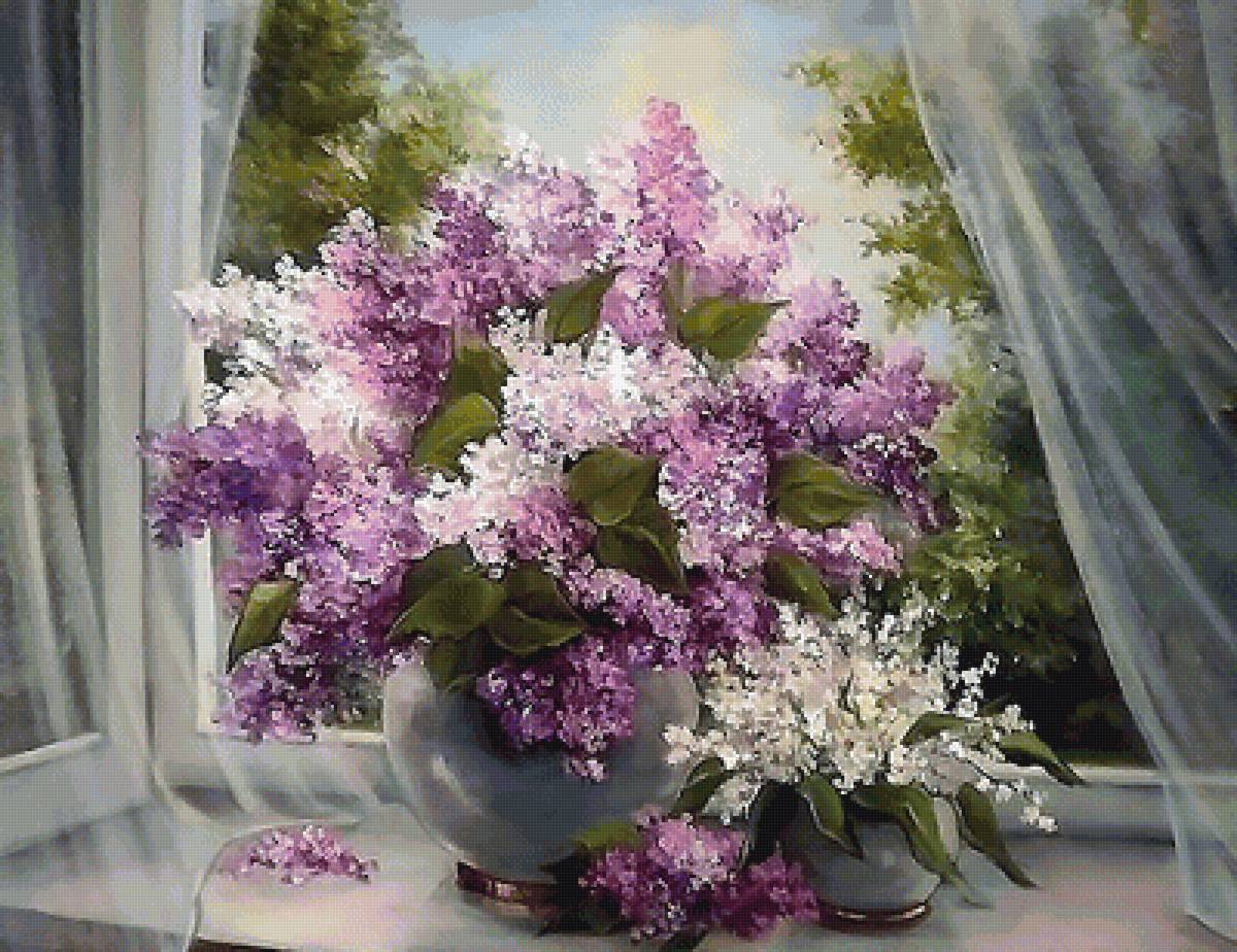 Сирень на окне - окно, сирень - предпросмотр