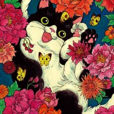 Схема вышивки «котёнок»