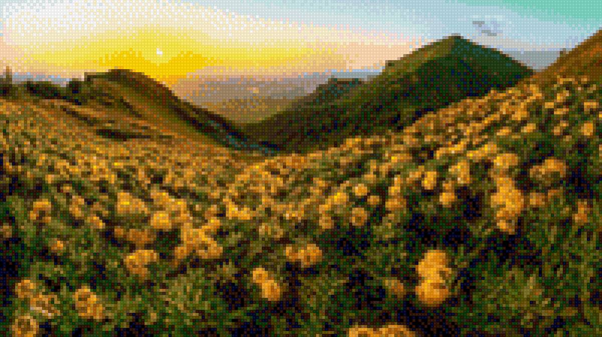 Долина крокусов - цветы, картина, крокусы, долина - предпросмотр