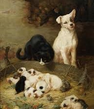 Схема вышивки «Щенки , котята, собака и кошка»