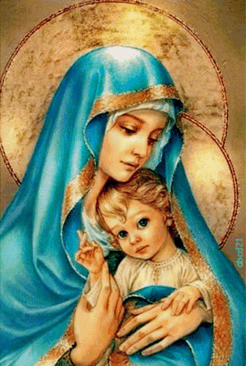 Божья Матерь с младенцем - младенец, дева мария, божья матерь, мадонна - предпросмотр