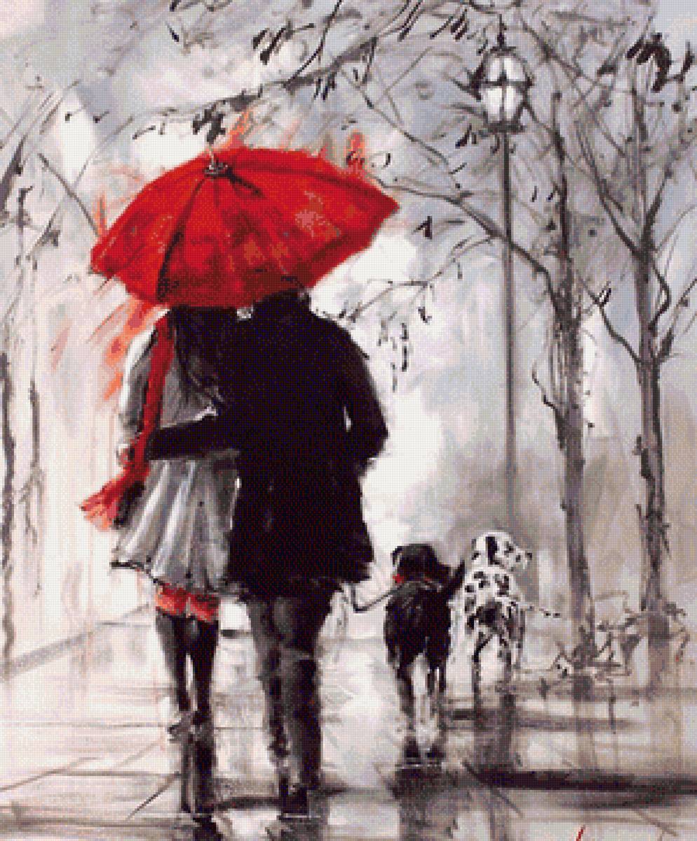 прогулка под дождем - предпросмотр