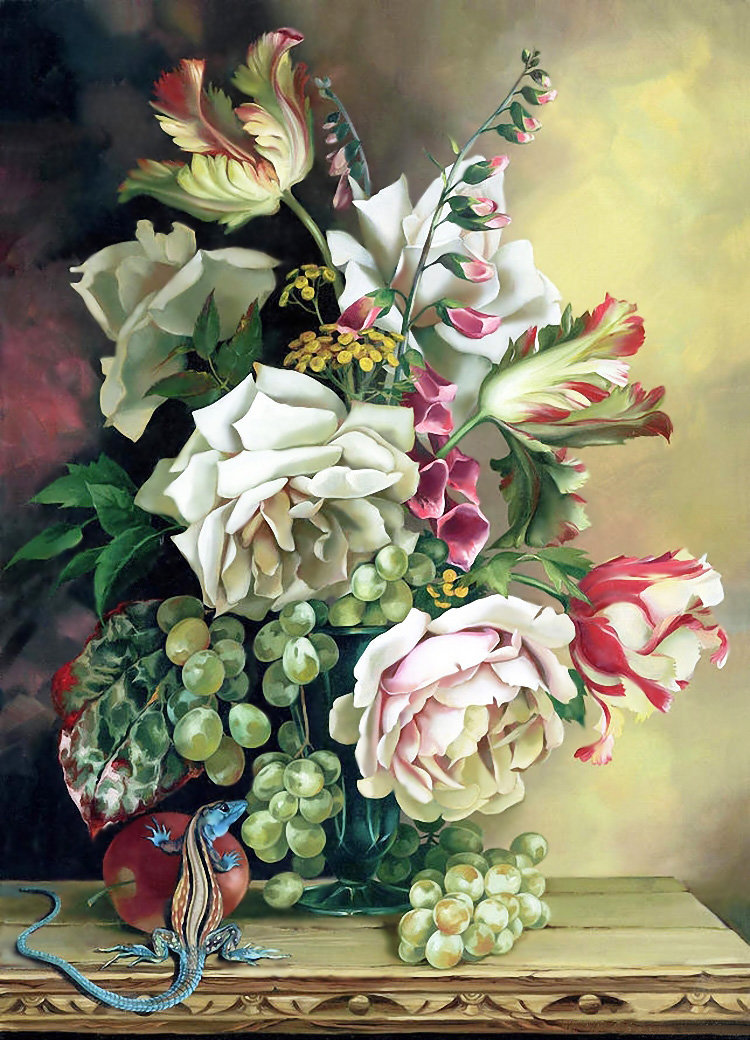 Натюрморт. - натюрморт, живопись., цветы - оригинал