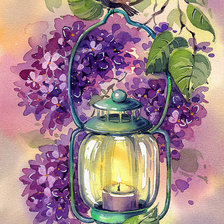 Схема вышивки «Фонарь. Худ. А.Петунова»