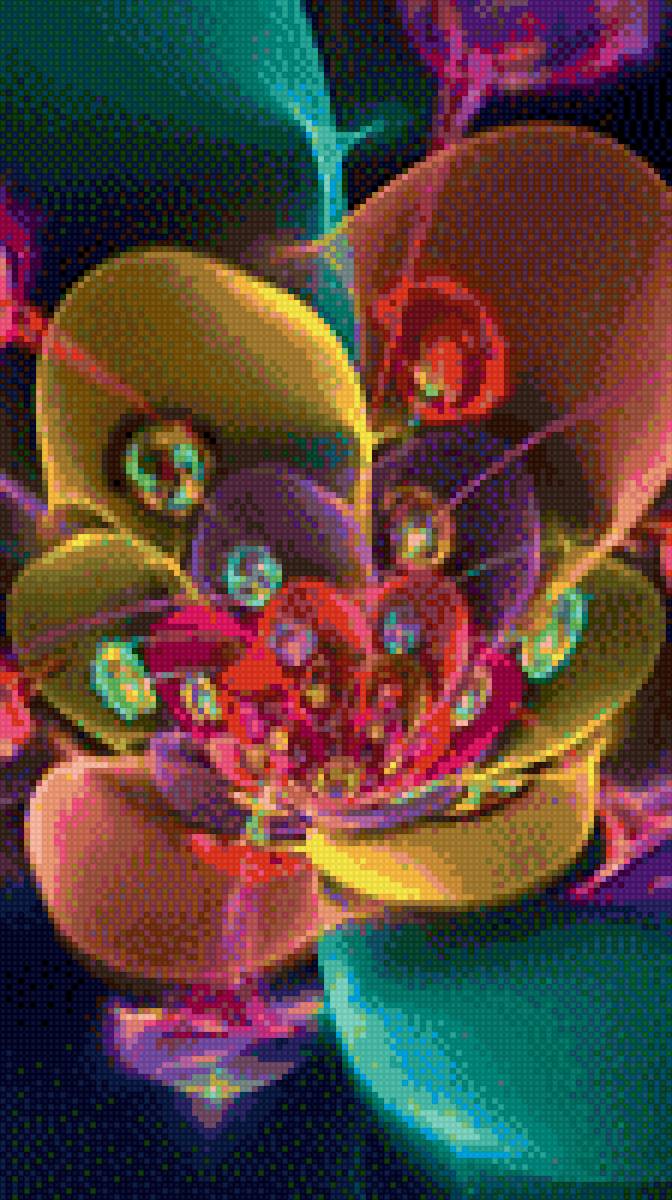 Небесные цветы - природа, растение, цветок, графика - предпросмотр