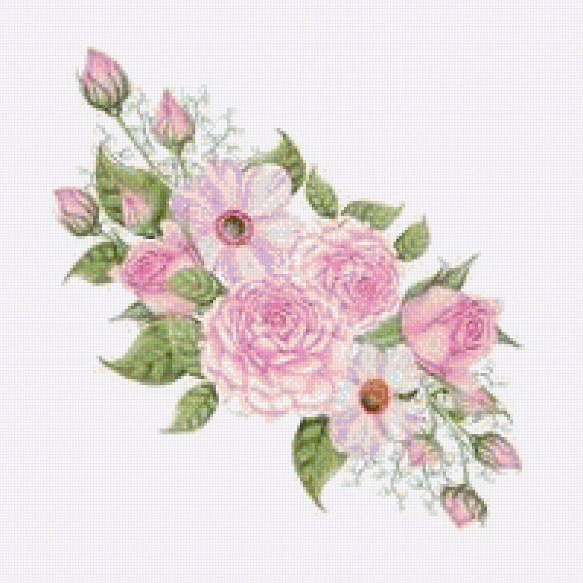 Цветочный мотив - узор, мотив, цветок, природа, растение, фрагмент - предпросмотр