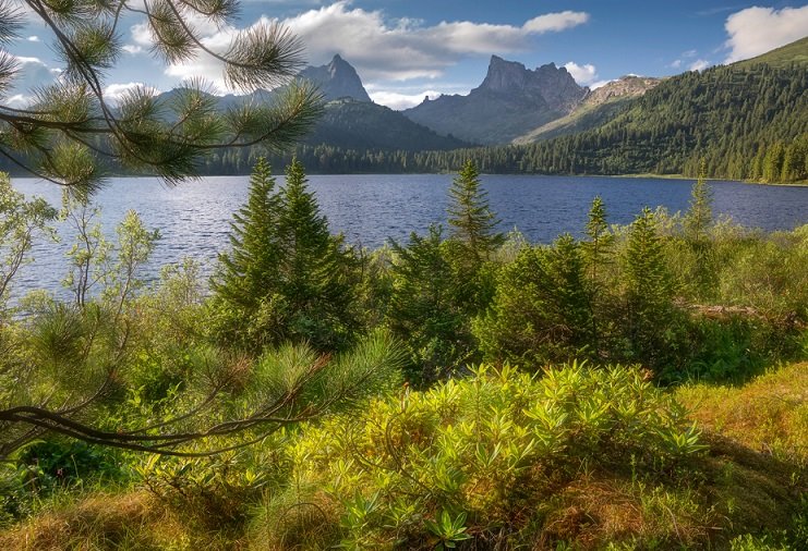 Пейзаж - горы, лес, озеро, пейзаж, природа - оригинал