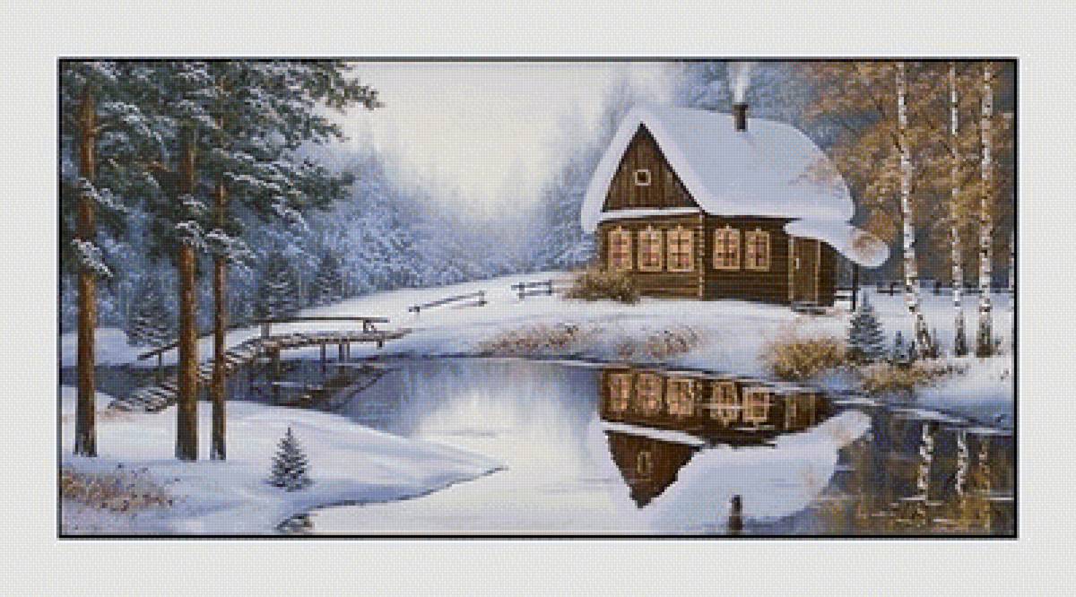 №2056456 - пейзаж, зима, домики - предпросмотр