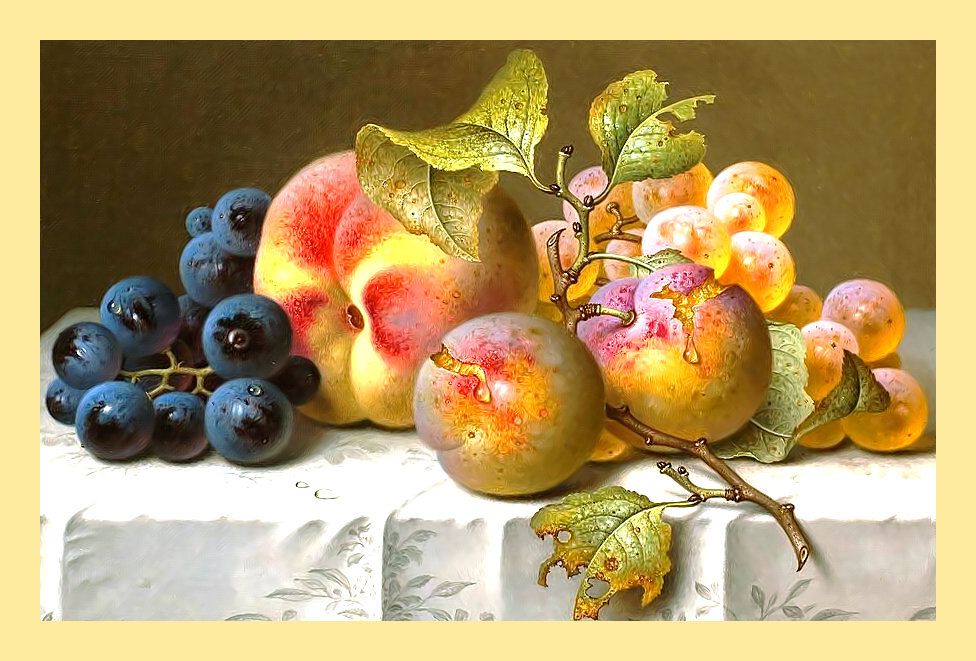 Серия "Натюрморты". - натюрморт, фрукты, виноград - оригинал
