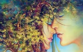 Он и она - картина, женщина, мужчина, природа, образы - оригинал