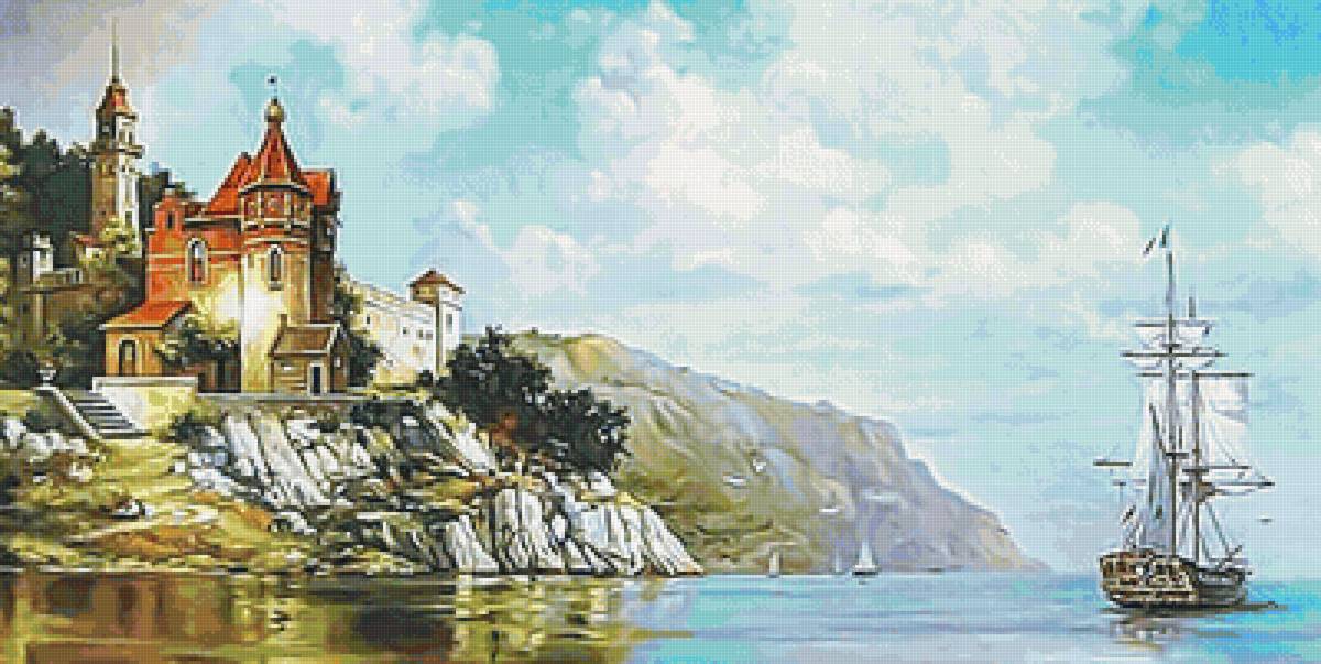 №2058069 - корабль, парусник, море, замок - предпросмотр