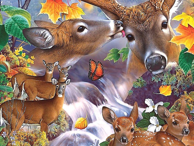 Лесной коллаж - мир животных - оригинал