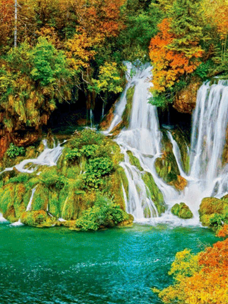 водопад - водопад, осень - предпросмотр