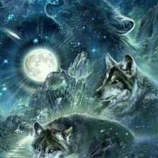 Схема вышивки «волки»