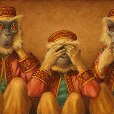 Схема вышивки «НИЧЕГО НЕ СЛЫШУ,НИЧЕГО НЕ ВИЖУ,НИЧЕГО НИКОМУ НЕ СКАЖУ,СКОТТ ГУСТ»