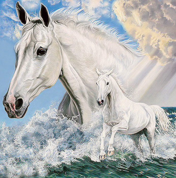 №2060382 - море, лошади - оригинал