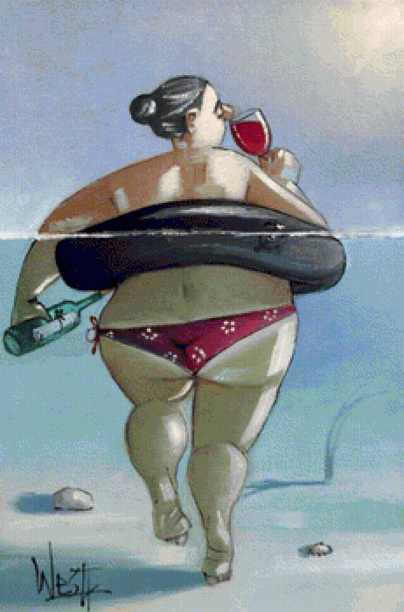 Сообщение в бутылке - картины, люди - предпросмотр