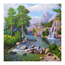 Оригинал схемы вышивки «Пейзаж с водопадом.» (№2061465)