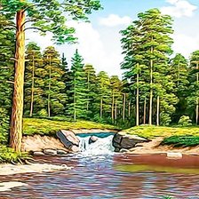 Схема вышивки «пейзаж»